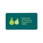 Modern Green Pear Personalized Address Label