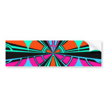 Modern green pink blue semi-circle design bumper stickers