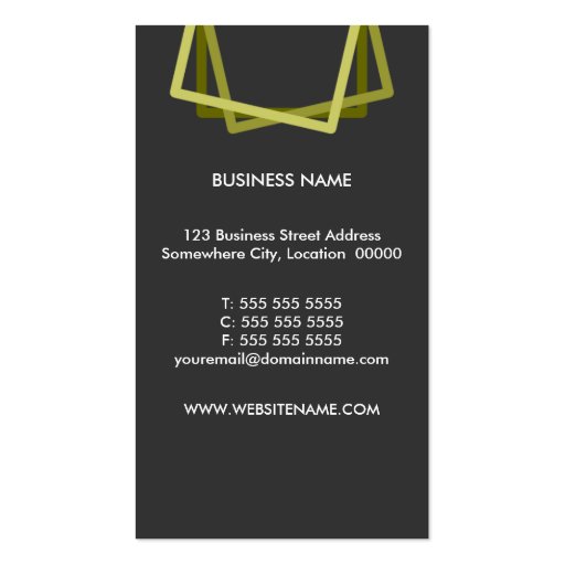 Modern Green Professional Business Cards (back side)