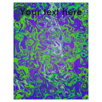 Modern green psychedelic on purple background flyers