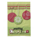 modern green red Ornaments snowflakes christmas Hand Towel