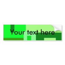 Modern green squares bumper sticker