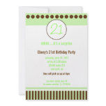 Modern Green Stripe 5x7 Party Template Invitation