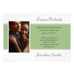 Modern Green White Photo Post Wedding Celebration Custom Announcements