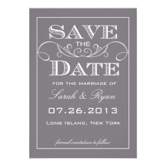 Modern Grey Save the Date Announcement