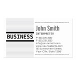 Modern Grey Stripes Interpreter Business Card