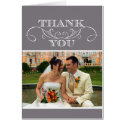 Modern Grey Swirl Wedding Thank You Cards