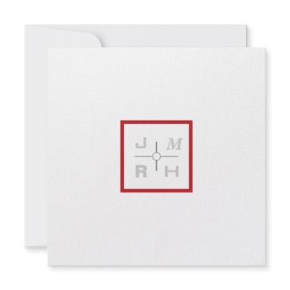 Modern Grid Red Wedding Invitation