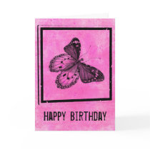Modern Grunge Butterfly Birthday Card by mariannegilliand Modern Grunge Butterfly Birthday Card