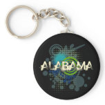 Modern Grunge Halftone Alabama Keychain Dark