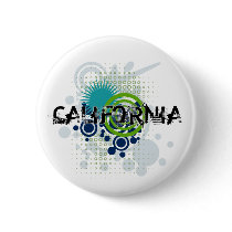 Modern Grunge Halftone California Button