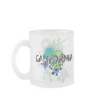 Modern Grunge Halftone California Mug Glass