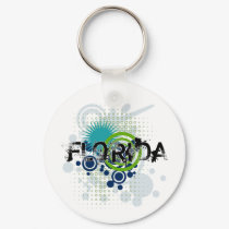 Modern Grunge Halftone Florida Keychain by MugUSA Modern Grunge Halftone Florida Keychain