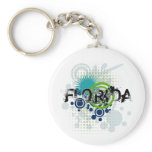 Modern Grunge Halftone Florida Keychain