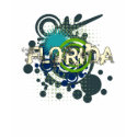 Modern Grunge Halftone Florida T-Shirt Womens Dark