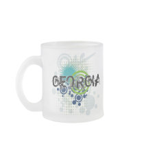 Modern Grunge Halftone Georgia Mug Glass
