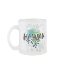 Modern Grunge Halftone Hawaii Mug Glass