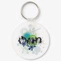 Modern Grunge Halftone Idaho Keychain by MugUSA Modern Grunge Halftone Idaho Keychain