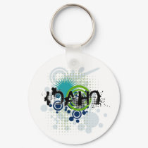 Modern Grunge Halftone Idaho Keychain