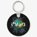 Modern Grunge Halftone Idaho Keychain Dark