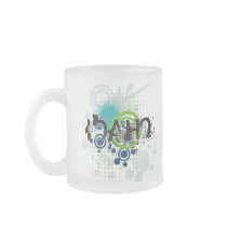 Modern Grunge Halftone Idaho Mug Glass