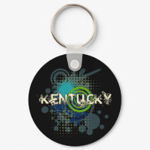 Modern Grunge Halftone Kentucky Keychain Dark by MugUSA Modern Grunge Halftone Kentucky Keychain Dark