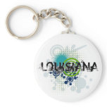Modern Grunge Halftone Louisiana Keychain