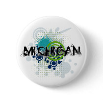 Modern Grunge Halftone Michigan Button