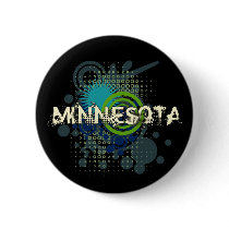 Modern Grunge Halftone Minnesota Button Dark