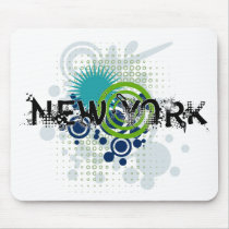Modern Grunge Halftone New York Mousepad