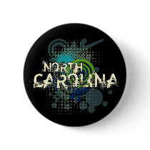 Modern Grunge Halftone North Carolina Button Dark