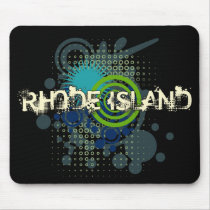 Modern Grunge Halftone Rhode Island Mousepad Dark