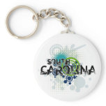 Modern Grunge Halftone South Carolina Keychain