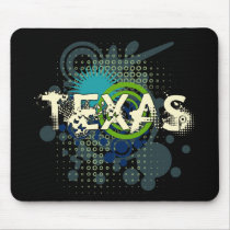 Modern Grunge Halftone Texas Mousepad Dark