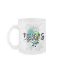 Modern Grunge Halftone Texas Mug Glass