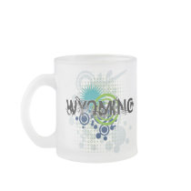 Modern Grunge Halftone Wyoming Mug Glass