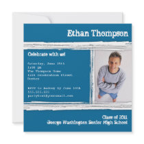 Modern Guy Photo Graduation Party Announcement