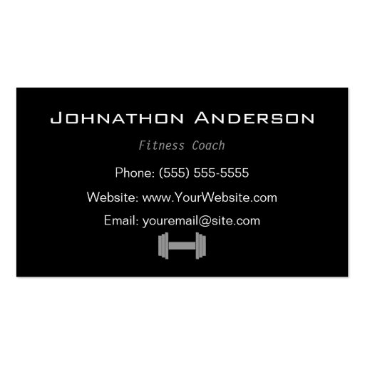 Modern Gym Rat Personal Fitness Coach Business Card Template (back side)