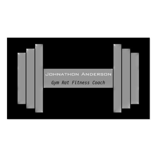 Modern Gym Rat Personal Fitness Coach Business Card Template (front side)