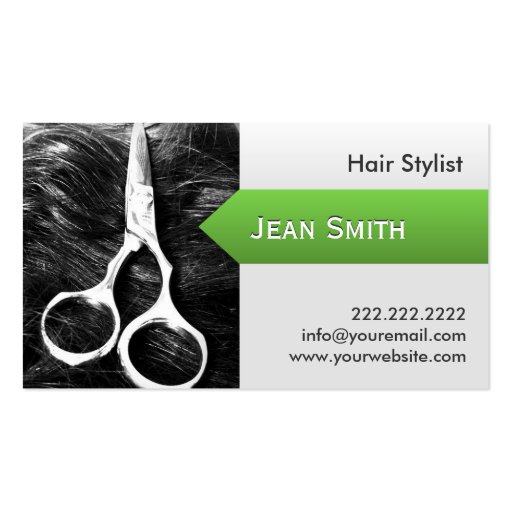 Modern Hair & Scissor Hairdresser Business Card
