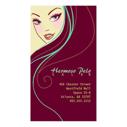 Modern Hair Stylist Salon Business Card (front side)