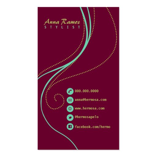Modern Hair Stylist Salon Business Card (back side)