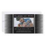 Modern Halftone Dots (black) Graduation Photocard Photo Card Template