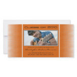 Modern Halftone Dots (orange) Graduation Photocard Photo Card Template