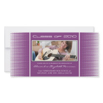 Modern Halftone Dots (purple) Graduation Photocard