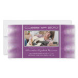 Modern Halftone Dots (purple) Graduation Photocard Custom Photo Card