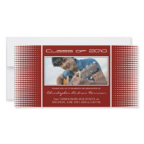 Modern Halftone Dots (red) Graduation Photocard