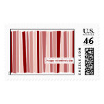 Modern Happy Valentines Day Striped Postage Stamps