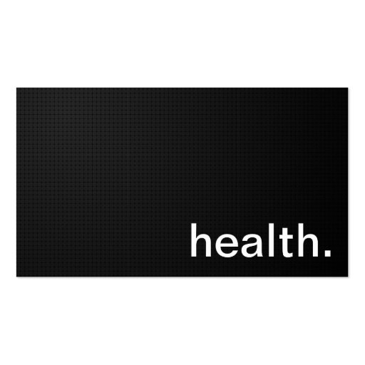 Modern Health Professional- Black Texture Business Card Templates