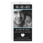 Modern Heart Save The Dates (Pale Blue) Personalized Photo Card